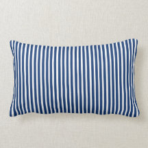 Coussin barré par style "de coutil" bleu et de
