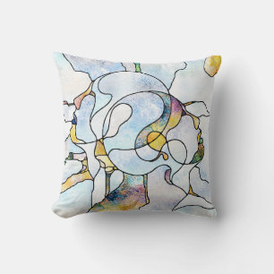 Coussin Barres arc-en-ciel, unité en vitrail