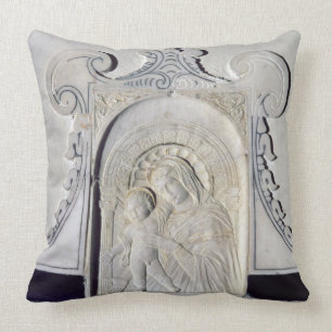 Coussin Bas-soulagement de Madonna et d'un enfant (marbre)