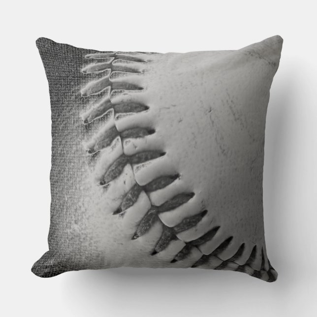 Coussin BASE-BALL (noir et blanc) (Recto)