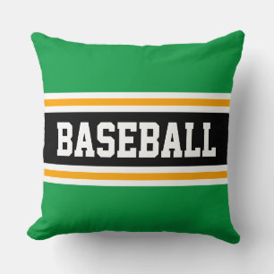 Coussin BASEBALL amusant vert clair rayures d'athlétisme n