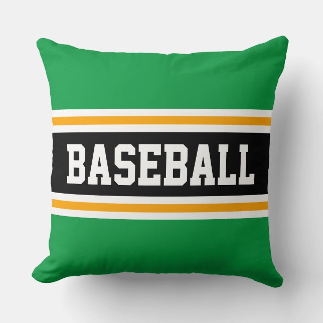 Coussin BASEBALL amusant vert clair rayures d'athlétisme n (Recto)