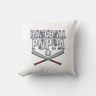 Coussin Baseball Poppa Vintage Gravure Design de T-shirt_1
