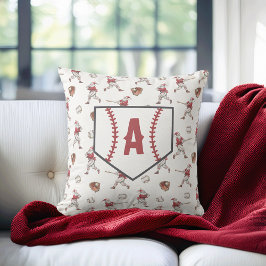 Coussin Baseball Santa Christmas Home Plate Monogram