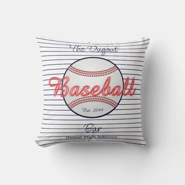 Coussin Baseball Sports Bar Jeu d'oreiller (Recto)