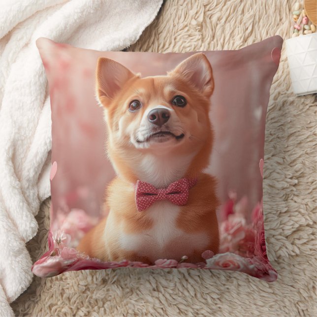 Coussin Basenji avec des roses - Saint-Valentin (Couverture)