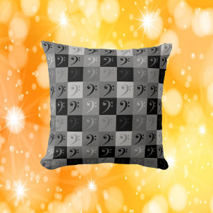 Coussin Bass Clef noir et gris