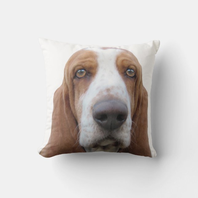 Coussin Basset Hound à hurler environ (Recto)