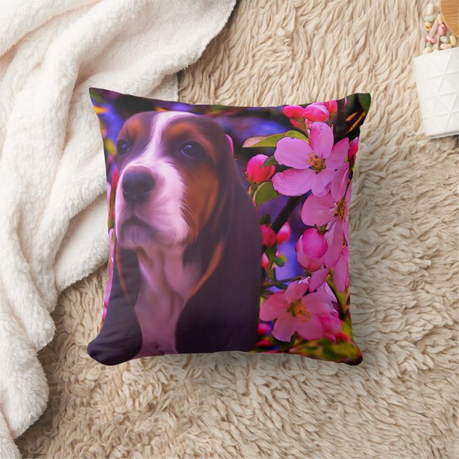 Coussin Basset Hound Chien Chien Art (Couverture)