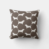 Basset Hound Silhouettes Motif Mocha Brown
