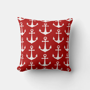 Coussin Bassin nautique Motif Ancre rouge et blanc