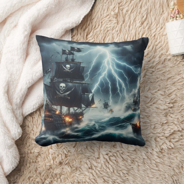 Coussin Bataille de pirates sur les mers tempétueuses de l (Couverture)