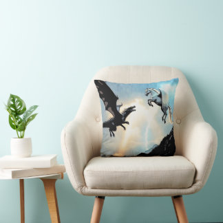 Coussin Bataille du dragon et de Pégase