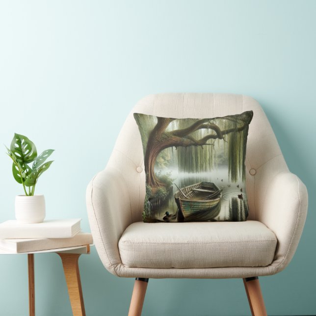 Coussin Bateau à roues sous un saule plumant (Chaise)