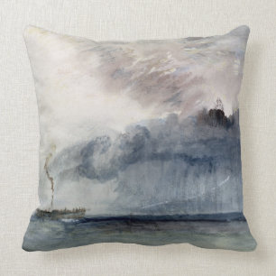 Coussin Bateau à  vapeur de Joseph Mallord William Turne