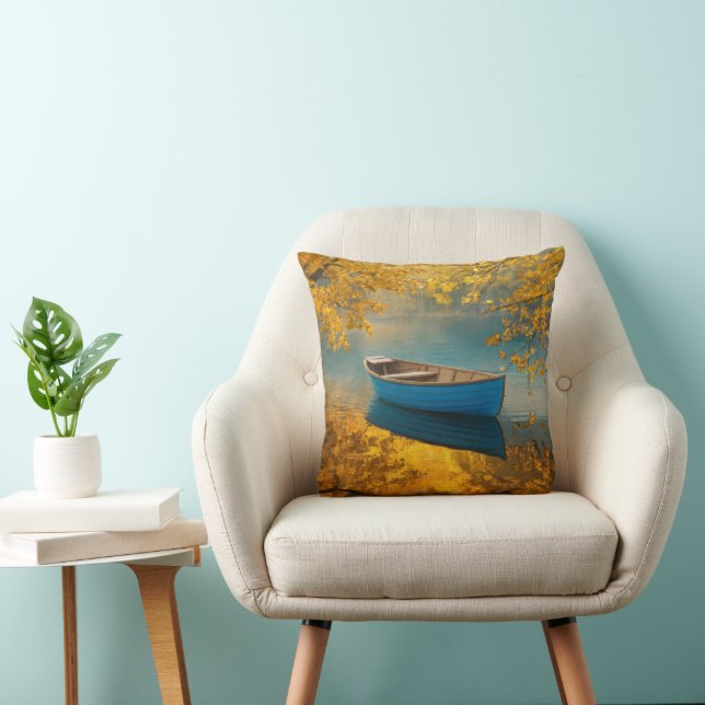 Coussin Bateau À Voie Bleue Sur Golden Lake (Chaise)