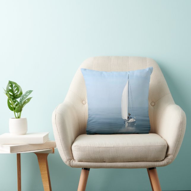 Coussin Bateau À Voilier Sur Blue Water (Chaise)