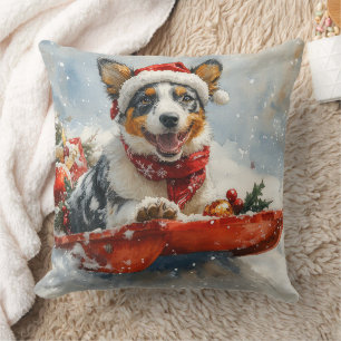 Coussin Bateau australien en sledge laissez-le neiger Noël