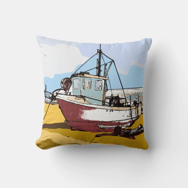Coussin Bateau de pêche pittoresque (Recto)