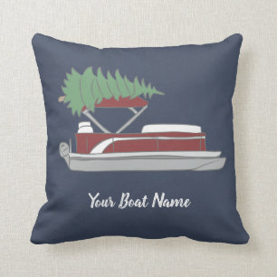 Coussin Bateau ponton avec sapin de Noël en haut