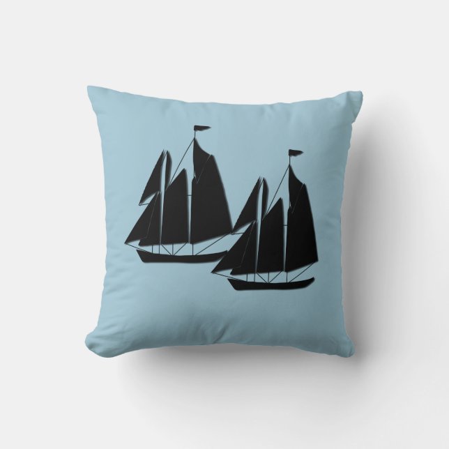Coussin Bateaux à voile masqués (Recto)