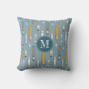 Coussin Bateaux côtiers nautiques bateaux sur la rivière N