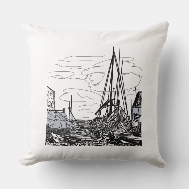 Coussin bateaux sur l'eau (Recto)