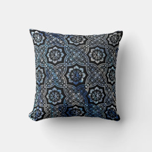 Coussin Batik indien - Bleu
