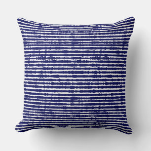 Coussin Batik Indigo Style rayures