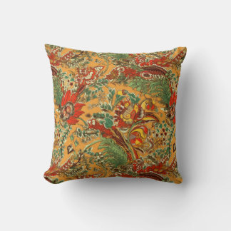 Coussin Batik indonésien style balinais jaune orange