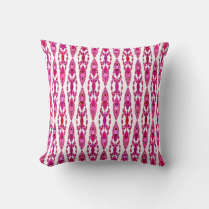 Coussin Batik Tribal - Bourgogne et Rose Fuchsia