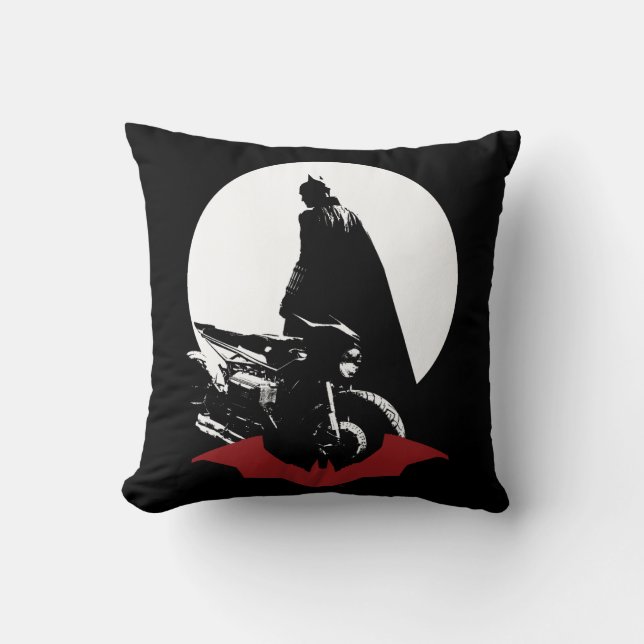 Coussin Batman Motorcycle Silhouette (Recto)