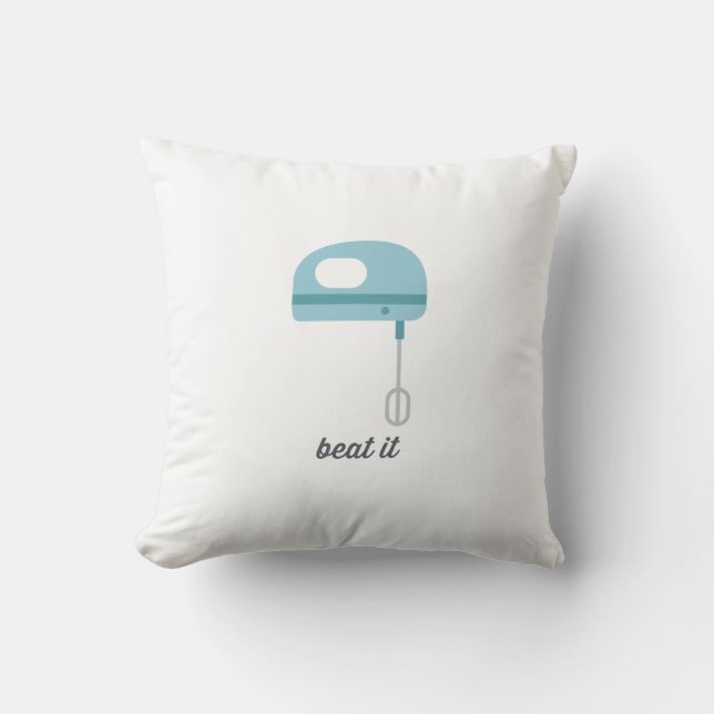 Coussin Battez-le batteur bleu de cuisine de | (Recto)