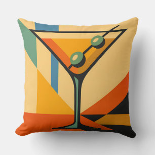 Coussin Bauhaus Martini Lever du Soleil Moderne du Milieu 