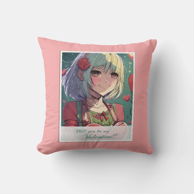 Coussin Be My Valentine in Manga Style 33420 (Recto)
