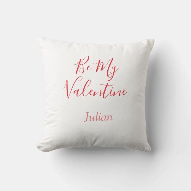 Coussin Be my valentine red name elegant love couple  (Recto)
