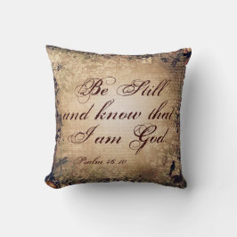 Coussin Be Still Psaum 46:10 Christian Throw Pillow