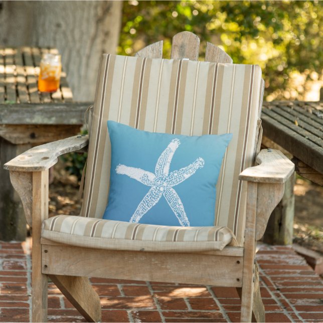 Coussin Beach House Blue Starfish Coastère  (Chaise)