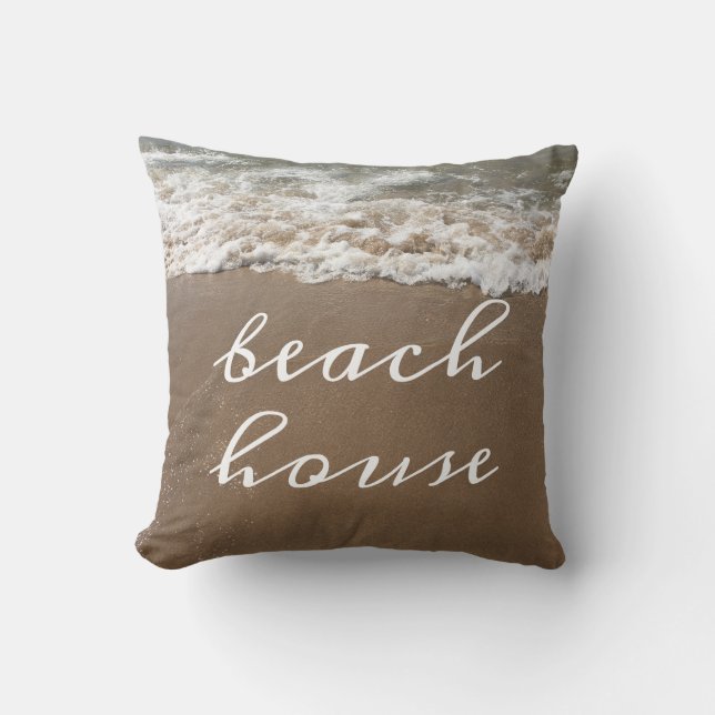 Coussin Beach House Ocean Photo Décor d'été nautique (Recto)