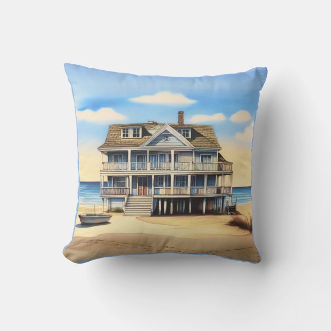 Coussin Beach House sur le sable (Recto)