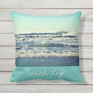 Coussin Beach Life cite des vagues Océan Eau côtière Bl
