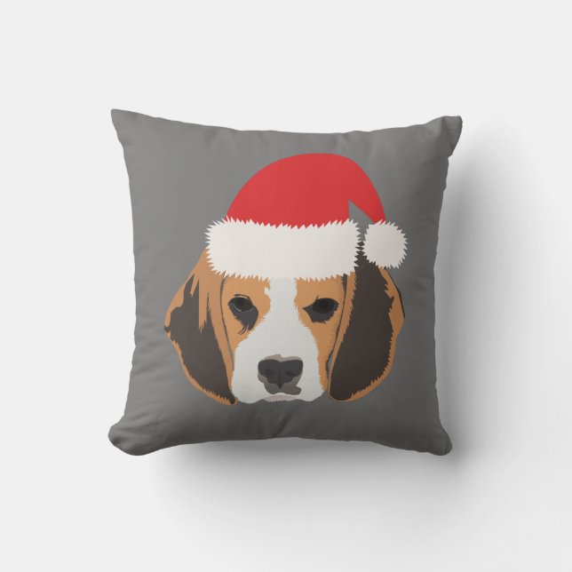 Coussin Beagle de Noël (Recto)
