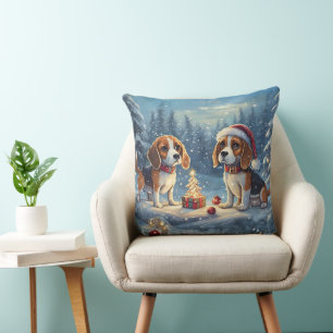 Coussin Beagle Holiday Design par Rich AMeN Gill