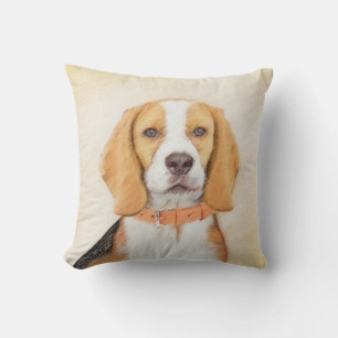 Coussin Beagle Hound Dog Peinture Animal Art original
