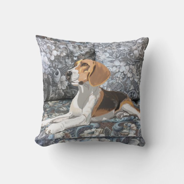 Coussin Beagle magnifique s'asseyant (Recto)
