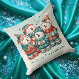 Coussin Bears Polar mignon chante Avoir un Noël de très Bé