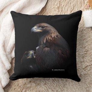 Coussin Beau Aigles d'or Vignette à Noir