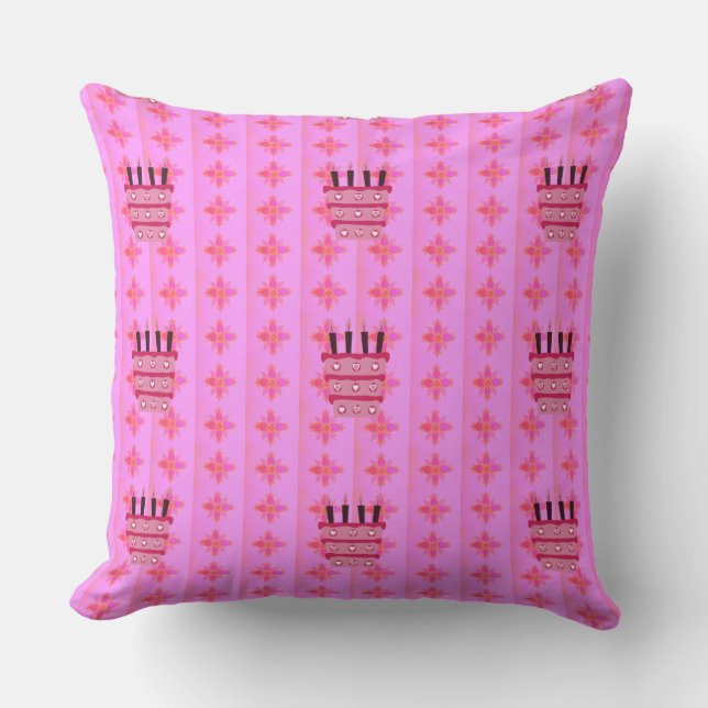Coussin Beau Anniversaire Amusants Bougies gâteaux Couleur (Recto)