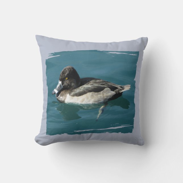 Coussin Beau Canard À Cou Ring Reposé Sur L'Eau Photo (Recto)