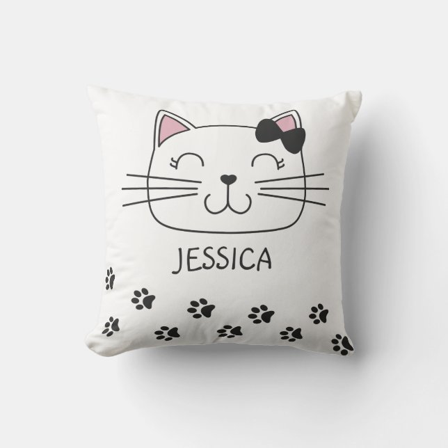 Coussin Beau chat de dessin animé avec pattes (Recto)